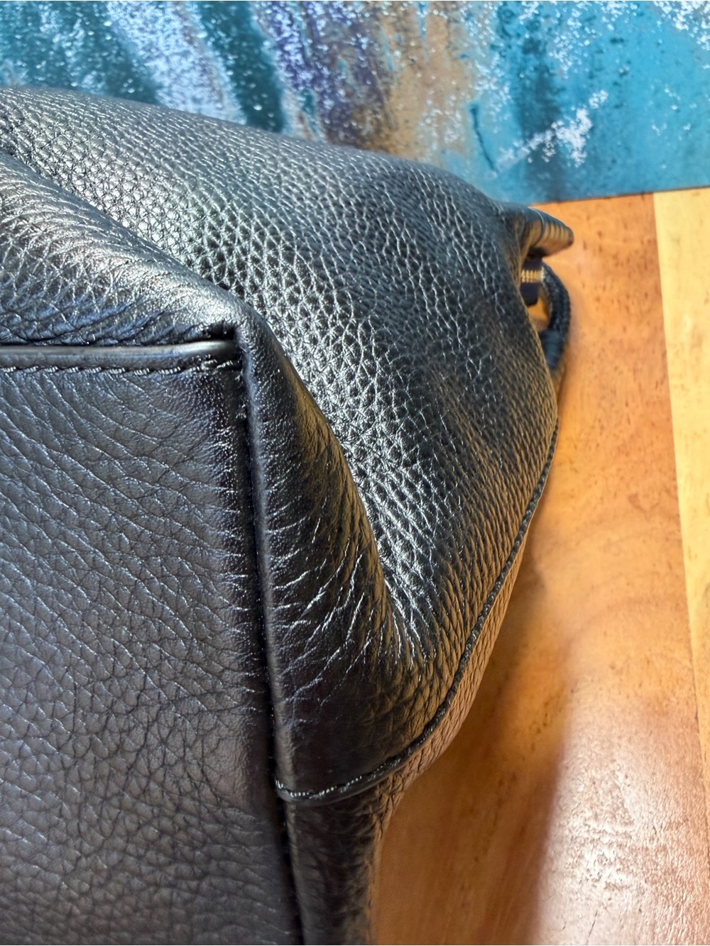 Tory Burch Classic 2010s Taylor Black Pebbled Leather Hobo Bag - Picture 9 of 11